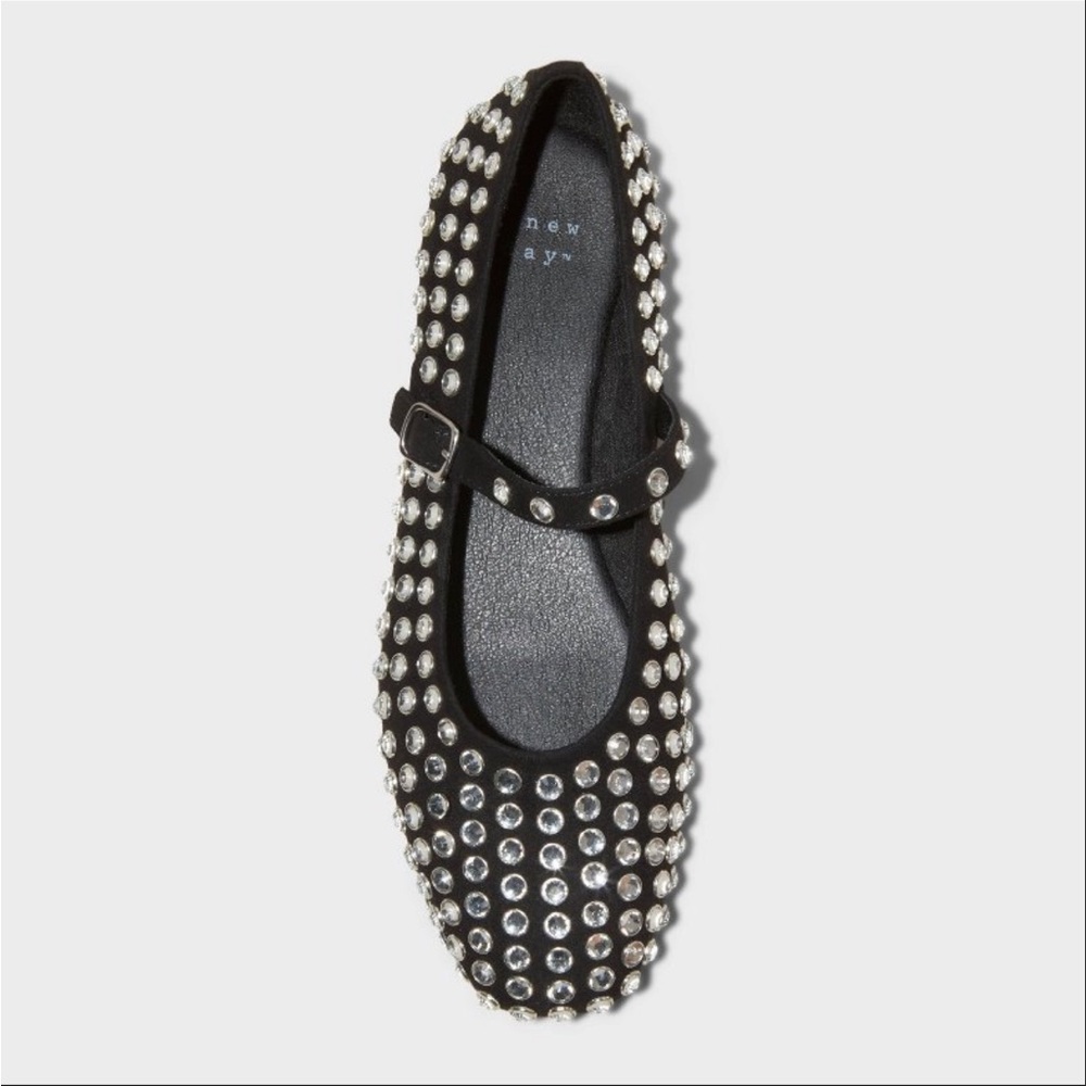 NWT Women's Issa Rhinestone Mary Jane
Ballet Flats - A New Day Black 7.5 - Picture 2 of 3